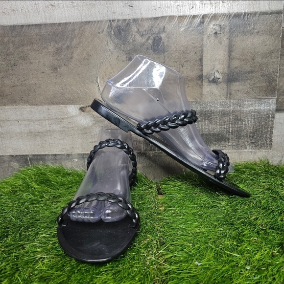Stuart Weitzman Braida Sawyer Jelly Sandal in Black - Picture 6 of 8